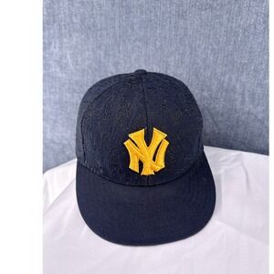 Mitchell & Ness Yankees Hat Men's 7 3/8 Black Paisley Fitted Cooperstown Cap